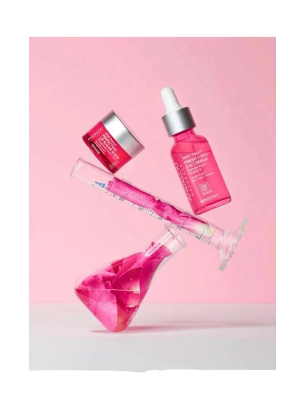new Andalou Naturals ⚘ 1000 Roses Perfecting Lip Sugar Scrub ⚘ Full Size in Box